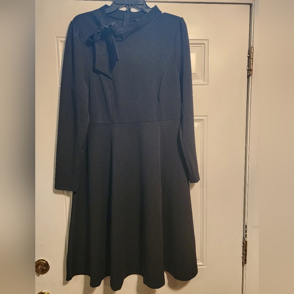 New Allegra K Black Long-Sleeve Dress - Picture 1 of 4
